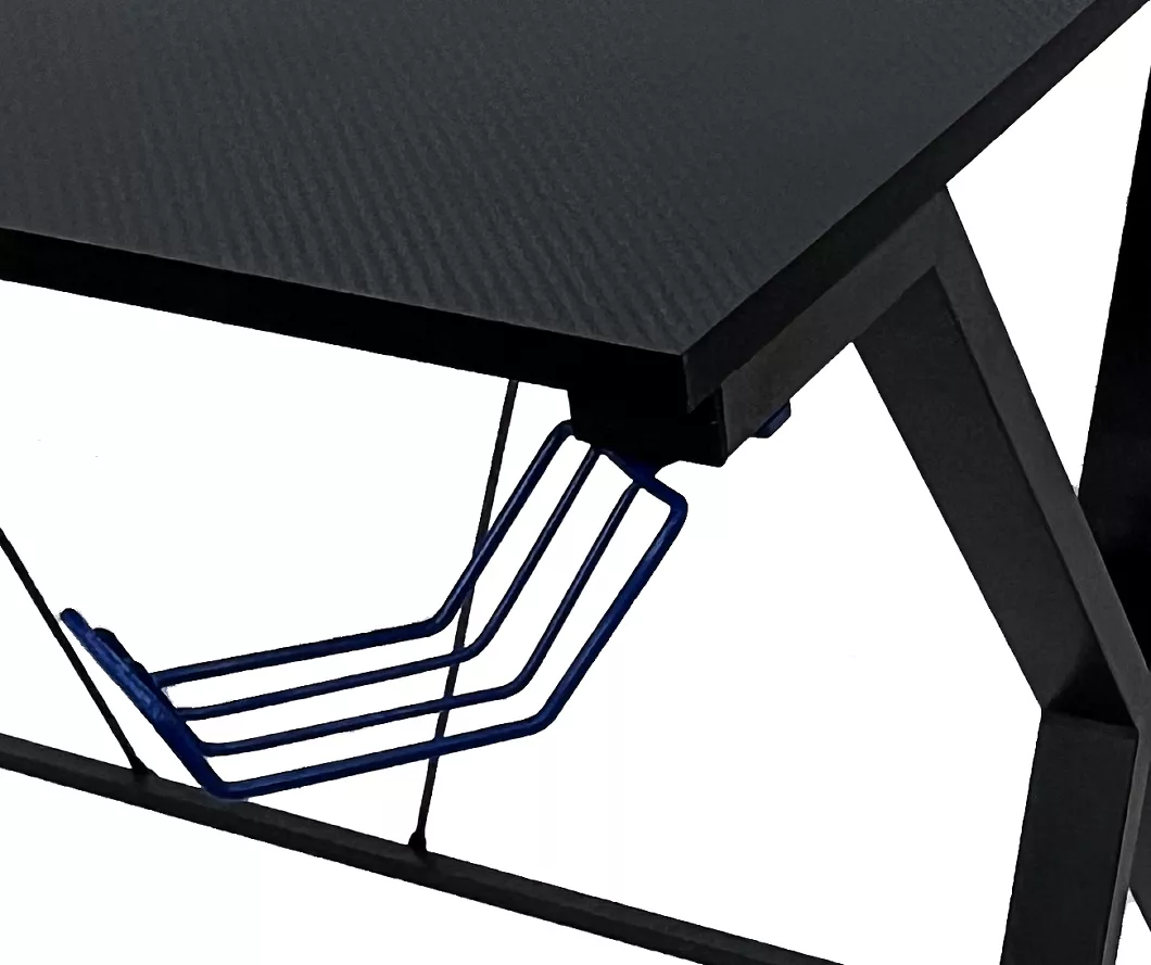 PTI HD Black L-Shaped LED Gaming Desk